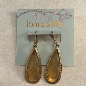 Lonna & Lilly Amber Gold Teardrop Earrings